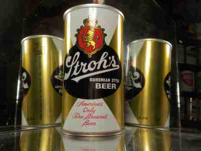 STROHS FIGHT LITTER IN ON SIDE STRAIGHT STEEL OLD BEER CAN