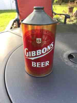 Gibbons Quart Cone Top Beer Can 