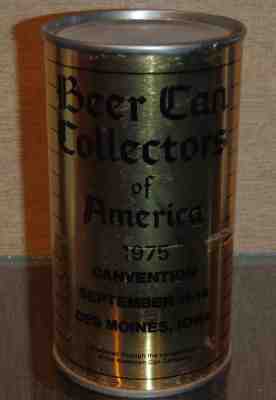 BCCA 1975 CANVENTION CAN IOWA HAWKEYE CHAPTER DES MOINES BEER CAN COLLECTORS OF