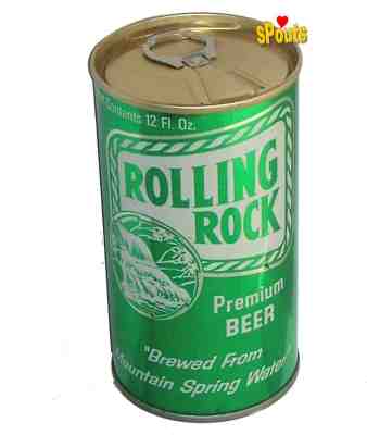 1960's ROLLING ROCK WATERFALL HORSE BEER CAN OLD LATROBE PA PENNSYLVANIA GREEN