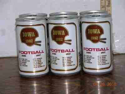 6 packFalstaff beer cans pull tab 1982 Iowa Hawkeyes play list full