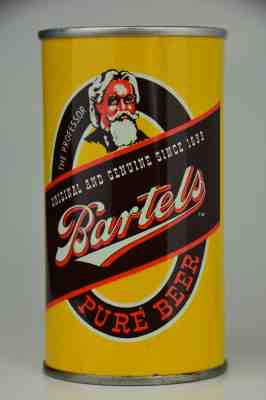  Bartels Beer "THE PROFESSOR" pull-tab can, The Lion, Wilkes-Barre, PA **TOUGH**