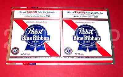 PABST BLUE RIBBON BEER PBR UNROLLED BREW OLD VINTAGE UNUSED BLANK STEEL CAn CF