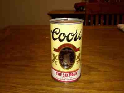 Vintage NOS Coors Banquet Beer Can Flat Top Tin Metal w/ 6 Handkerchiefs Inside