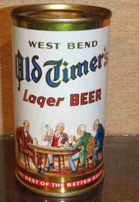 last one ! OLD SCHOOL 1960S WEST BEND OLD TIMER'S FLAT TOP BEER CAN WISCONSIN 