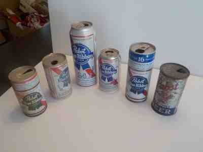 PABST BLUE RIBBON PBR Beer Can Collection Some very Old