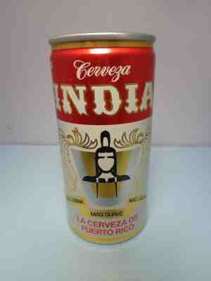 INDIA CERVEZA PUERTO RICO 10oz. ALUMINUM PULL TAB BEER CAN  #24