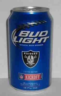 Bud Light 12 oz Beer Can - NFL Oakland Raiders