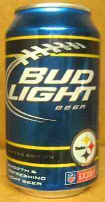 BUD LIGHT 2011 PITTSBURGH STEELERS NFL KICKOFF Beer CAN, Football Team, MISSOURI