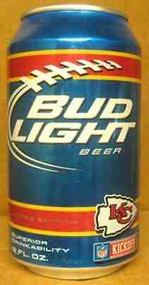 BUD LIGHT 2011 KANSAS CITY CHIEFS NFL KICKOFF Beer CAN, Football Team, MISSOURI