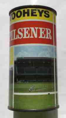 TOOHEYS PILSENER FLAT TOP BEER CAN SPORTS FIELD SYDNEY AUSTRALIA 12.81 US FL OZS