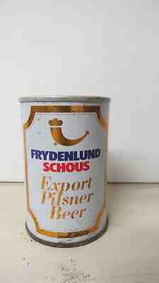 Frydenlund Schous Export Pilsner Beer 10 oz Pull Tab Beer Can. Oslo, Norway.