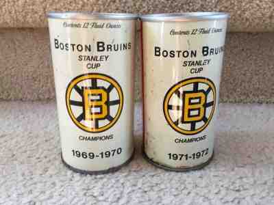 Lot 2 Black Label Beer Cans 1969/70 1971/72 Boston Bruins Stanley Cup Champions 