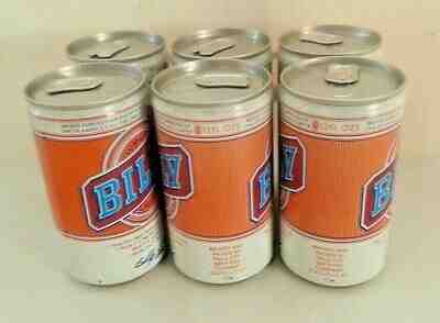Billy Beer Six Pack Beer Steel Cans Unopened 