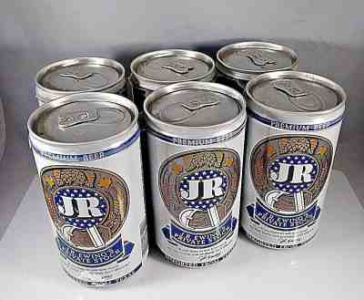 Vintage 1980's Dallas J.R. Ewing's Private Stock 6-Pack Beer Full Pull Tab Cans 