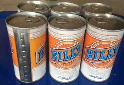 6 Pack Of Unopened Vintage Billy Beer Cans; Good condition. *Do Not Drink*