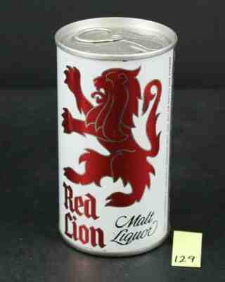 Vintage Red Lion Malt Liquor Pull Tab Beer Can 12 OZ Pull Tab In-Tact JB129