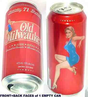 2005 OLD MILWAUKEE CANADIAN GIRL SEXY BLUE SKIRT BEER CAN STROH'S ONTARIO,CANADA