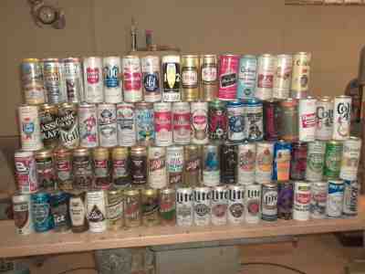 Lot of 72 different 16 oz. aluminum pull tab beer cans - Miller/ Harley Davidson