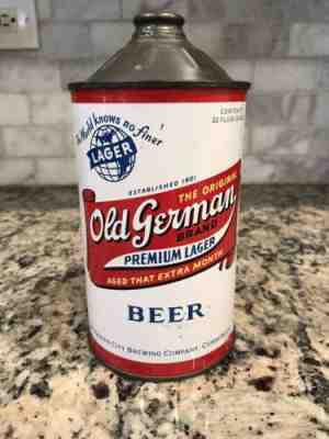 Old German Lager Beer Quart Cone Top Can Cumberland MD 32 ounces
