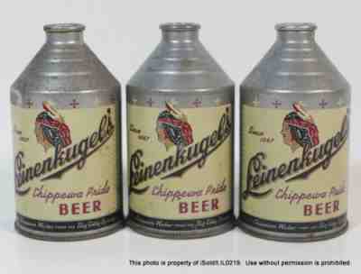 LOT 3 VINTAGE LEINENKUGELS CONE TOP BEER CANS 5.25