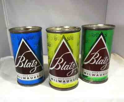 Blatz Christmas YELLOW Vintage Flat Top Beer Can
