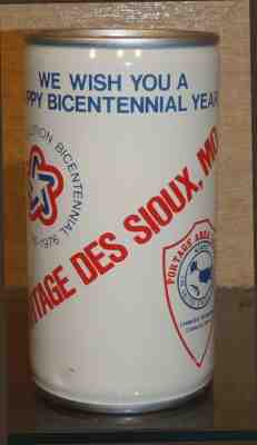 1976 BICENTENNIAL BUDWEISER PULL TAB BEER CAN PORTAGE DES SIOUX ,MO BOTTOM OPEN