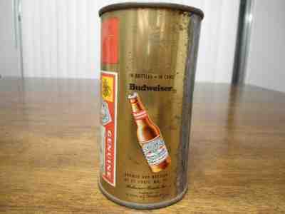 CLEAN INDOOR 44-6 BUDWEISER "BOTTLE ON THE CAN" FLAT TOP BEER CAN 2 CITY STL