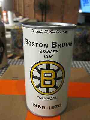 BOSTON BRUINS STANLEY CUP CHAMPIONS 1969-1970 BLACK LABEL BEER BANK CAN MINT