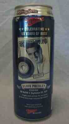 Vintage MILLER LITE 24oz Beer Can ELVIS PRESLEY Rolling Stone Magazine Collector