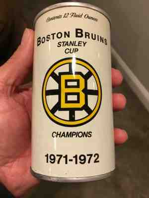 BOSTON BRUINS ‘71-‘72 STANLEY CUP CHAMPIONS BLACK LABEL12oz SS BEER CAN; ELUSIVE