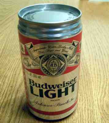 BUDWEISER LIGHT FIRST EDITION BEER CAN-CAN IS BOTTOM-OPENED AND EMPTY-EXCELLENT