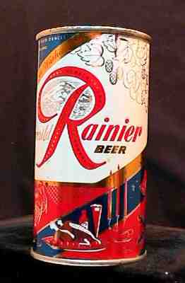 RAINIER BEER HOLIDAY JUBILEE - MID 1950'S - 12OZ FLAT TOP SERIES/SET CAN - BLUE