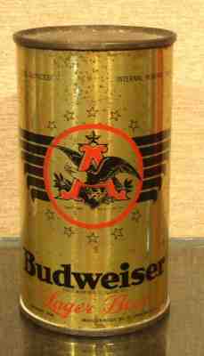 1942 OPEN STARS BOTTOM OPENED BUDWEISER OI IRTP FLAT TOP BEER CAN ST LOUIS MO