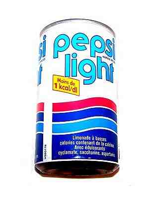 Vintage 80s German Pepsi Light Pull Tab Top Soda Can A1+ Flat Beer Diet Sign Ofr