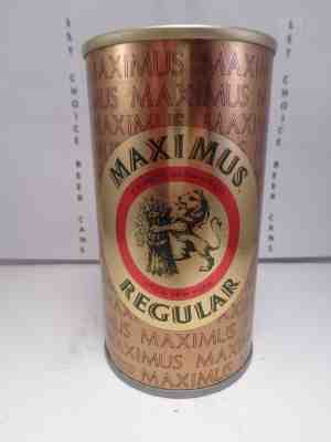 MAXIMUS REGULAR STRAIGHT STEEL PULL TAB BEER CAN #92-13  FX MATT UTICA, NEW YORK