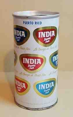 VINTAGE 10 OZ BEER CAN / CERVEZA INDIA / MAYAGUEZ PUERTO RICO 1960's