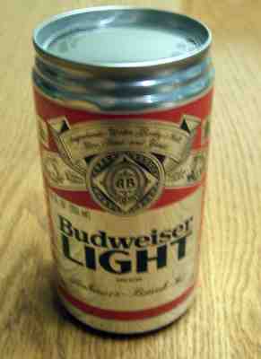 BUDWEISER LIGHT FIRST EDITION BEER CAN-CAN IS BOTTOM-OPENED AND EMPTY-EXCELLENT
