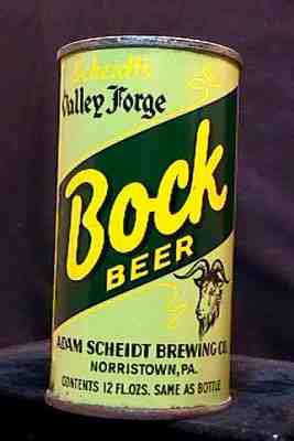 VALLEY FORGE BOCK BEER - 1936 - OPENING INSTRUCTIONAL FLAT TOP CAN - NORRISTOWN