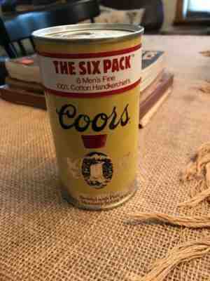 Coors Vintage Beer Can With Mens Handkerchiefs