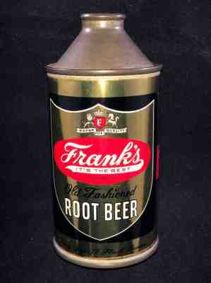 Frank's Old Fashioned Root Beer Pre-zip cone top - Rare and Simply Spectacular