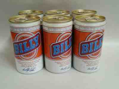 6 pack unopened Billy Beer cans with original plastic ring. Not for consumption 