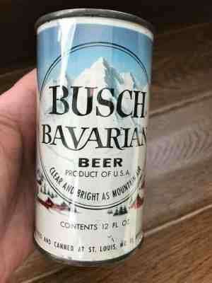 BUSCH BAVARIAN Rare Anheuser Busch Grade 1 flat top beer can Test Budweiser 