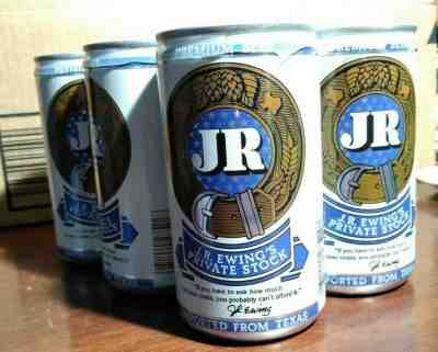Vintage Collectible J.R. Ewing's Private Stock 6 pack Full cans of Premium Beer 