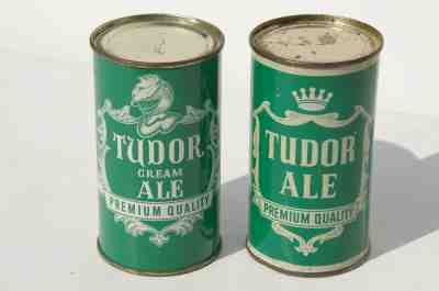 2 DIFFERENT TUDOR ALE CREAM ALE FLAT TOP BEER CANS METROPOLIS TRENTON N.J. 