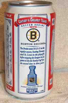 1972 BOSTON BRUINS CENTURY'S GREATEST TEAMS BEER CAN NHL BUDWEISER 1999