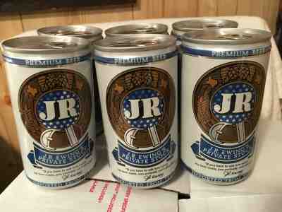 Vintage 6 Pack J.R. Ewing's Private Stock Premium 12oz Beer Cans