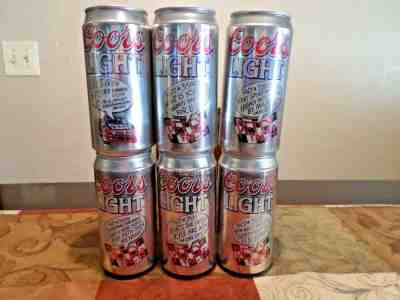 Beer Can Rare Old Lot Set of 6 Different Coors Light Petty Facts Colorado