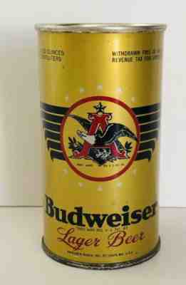 Budweiser “WITHDRAWN FREE” OI Beer Can Rare Version Lilek 157A! Rarity 8