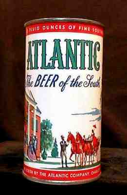 ATLANTIC BEER - MID 1950'S - 12OZ KEGLINED FLAT TOP CAN - CHARLOTTE - AWESOME